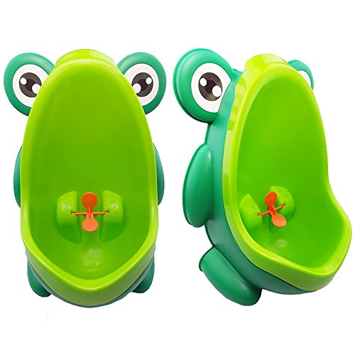 JJPRIME - Rana Niños Niños Orinal Formación Aseo Niños Aim target molino soporte de pared urinario para los muchachos Pee Trainer baño verde Green Frog