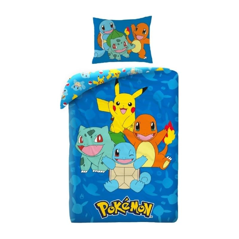 Parure de Lit Pokémon Officielle en Microfibre 140x200 cm + 65x65 cm (A)