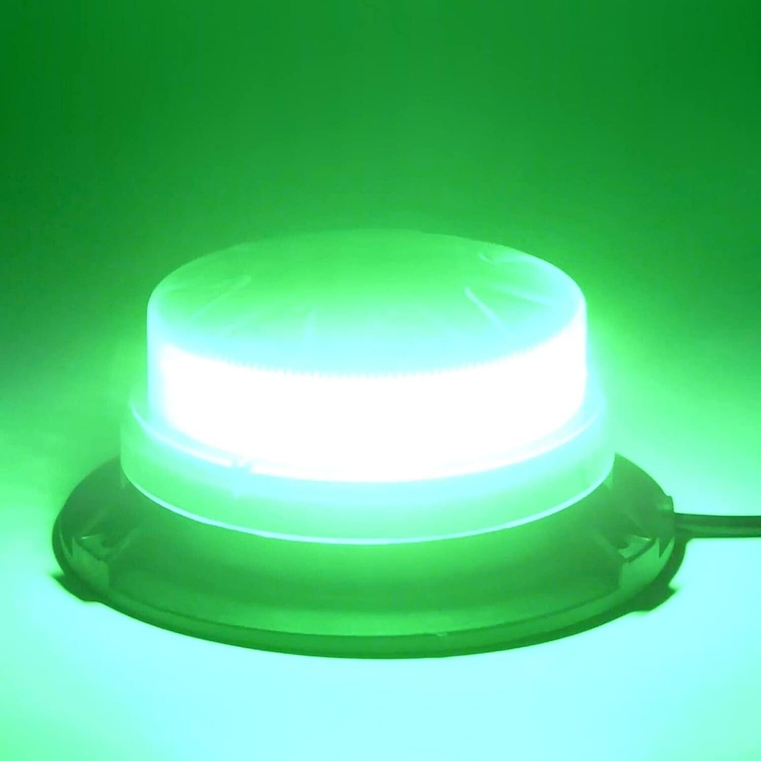 Générique Gyrophare LED Vert 12/24V 24W Base Magnétique Balise d'Avertissement 17 Modes de Flash Homologué E9