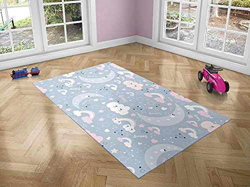 Oedim Alfombra Infantil Luna para Habitaciones PVC | 95 x 200 cm | Moqueta PVC | Suelo vinílico | Decoración del Hogar | Suelo Sintasol | Suelo de Protección |
