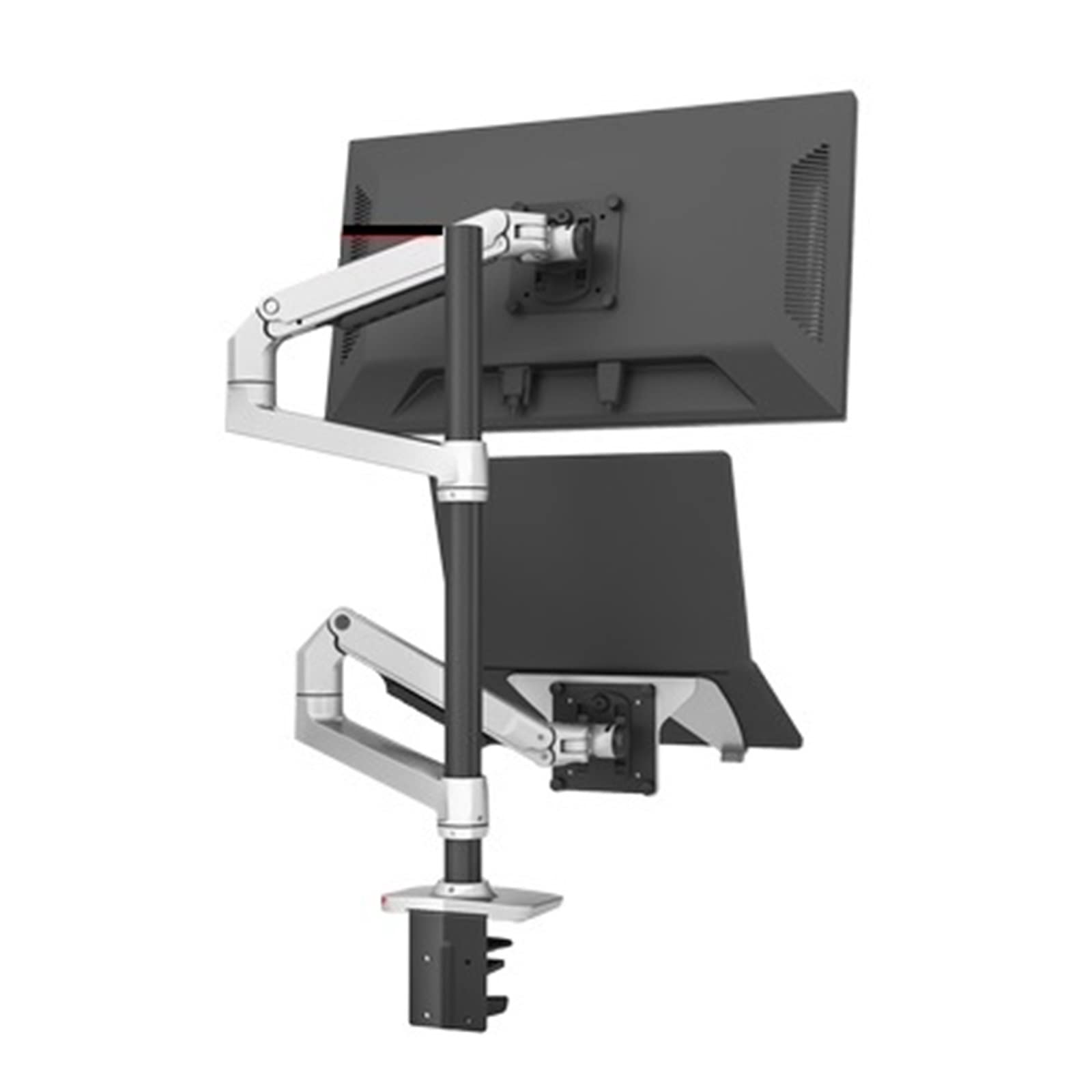 Support de moniteur haut de gamme en aluminium argenté mât 600mm