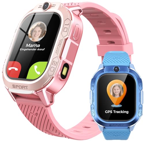 GPS Kinder Smartwatch mit Telefon & Videoanruf – Kinderuhr mit ChatGPT, Sprachchat, SMS, WiFi,...