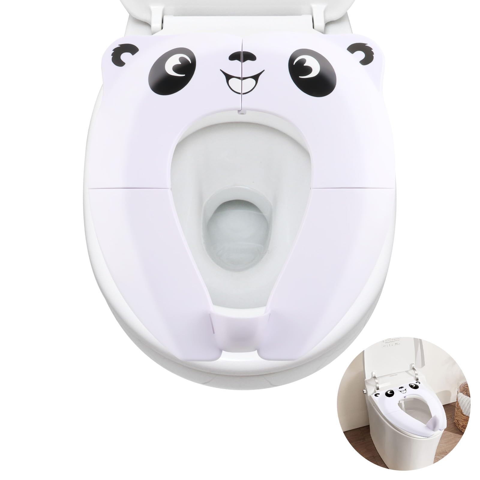 Faltbarer Baby-Toilettensitz, Toilettenadapter für Kinder Toilettensitzbezug, Toilettensitz WC Sitzbezüge rutschfest spritzwassergeschützt faltbar für Reisen Jungen und Mädchen mit Aufbewahrungstüte