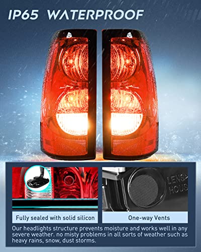 Image of Nilight Taillight Assembly Compatible with 2003-2006 Chevy Silverado Pair