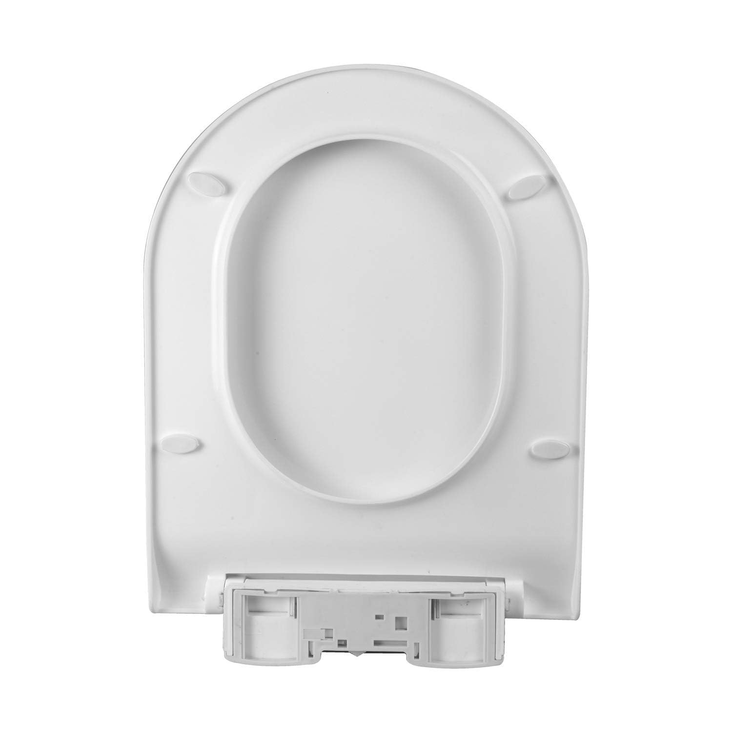 ELEGANT CASA Polypropylene Soft Closing Toilet Seat/western Toilet Seats Cover for Bathroom/toilet Seat/seat for Commode With Stable Hinges- D Shape Design Colour (Glossy White)-1 Set-image-6