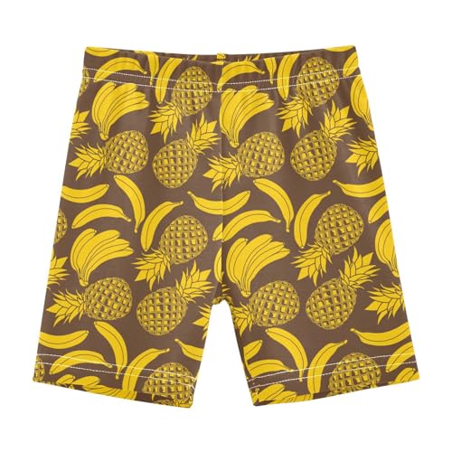 JHKKU Girls Pineapple Banana Shorts Cotton Cartwheel Bike Kids Biker Under Dress Dance Short Girl Clothes 10Y