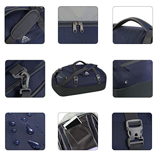 AIONE Travel Duffel Bag,Water-Resistant Gym Sports Backpack 4-Way Large Weekender Bag Unisex Overnight Tote Carry-on Luggage with Shoe Compartment42L/55L/65L