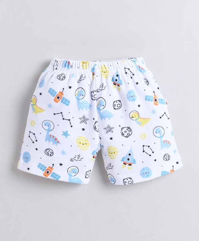 Image of BUMZEE Boys Regular Fit Cotton Graphic Print Regular Above Knee Length Shorts Pack of 4