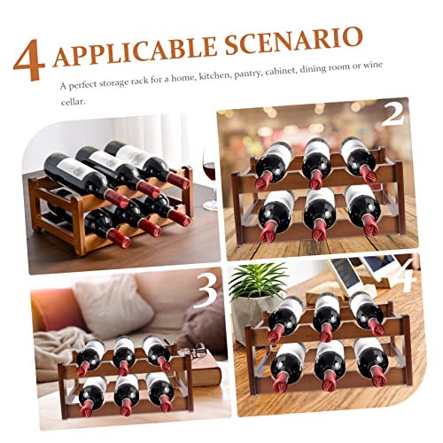 Soporte para botellas de vino PRETYZOOM de madera miniatura 6
