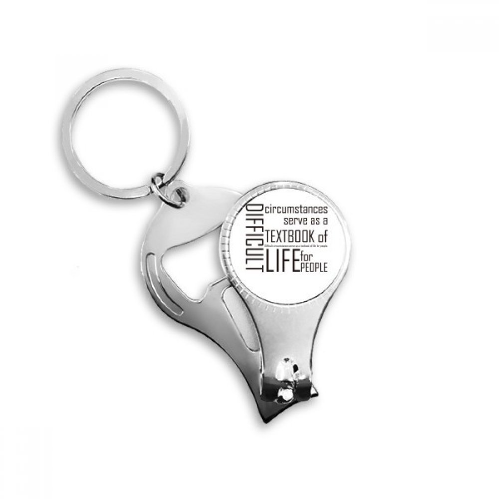 Porte-clés en métal multifonction avec coupe-ongles et décapsuleur intégré