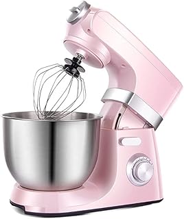Karid Batteur sur Socle Électrique Multifonction, Mélangeur À Pâte 1500 W 6 Vitesses avec 3 Accessoires-Batteur/Fouet À Fil/Crochet À Pâte, Mélangeur À Gâteau pour La Cuisson,Rose