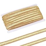 PH PandaHall 32.9m Goldene Paillettenbandbesatz 13mm Pailletten Zopfbesatz Glitzerband Pailletten Spitzenbesatz Zum Nähen DIY Basteln Kostüm Heimdekoration