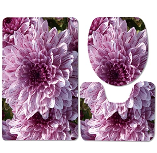 Badematten Set 3 Teilig,Toilettenmatte Set,3Er Badgarnitur Badezimmer Matte Set Dusch Bade Matte Vorleger Teppich 3D…
