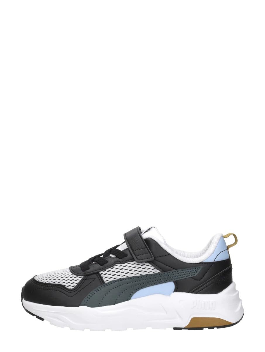 PUMA Trinity 2 LT Run Fun AC+ PS Sneaker, White-Green Terrain Black, 2 UK Child