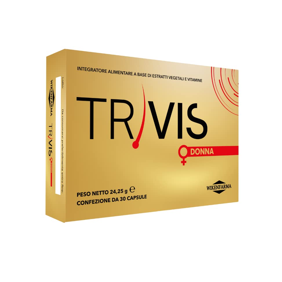 Trivis Donna 30cps per alopecia androgenetica femminile con infiammazione. Con Agnocasto Ferro Microincapsulato Bambù Biotina. Ferma caduta e stimola la ricrescita con fitoestrogeni e progestinici