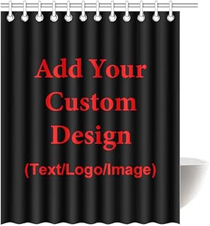 Shower Curtains - Personalized Custom Design, Image, Photo, Text Black B...