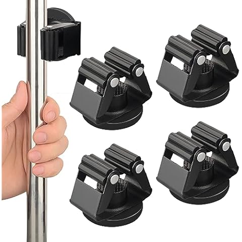 MUTUACTOR Magnetic Mop Broom Holder,4Pack Heavy Duty Magnetic Broom Holder for Cleaning Tools,D1.69” Strong Broom Mop Holder Wall Mount for Garage Kitchen Laundry Work Shop Cover