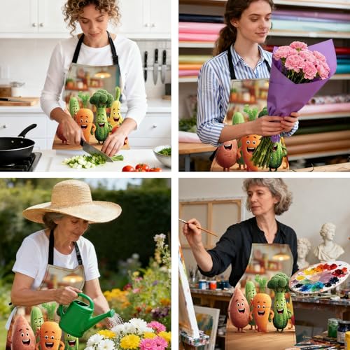Image of Nuxovilar Cute Cooking Kitchen Apron, 26.77 * 30.7 Inches, Essential for Kitchen Cooking, Baking, Festive Gatherings