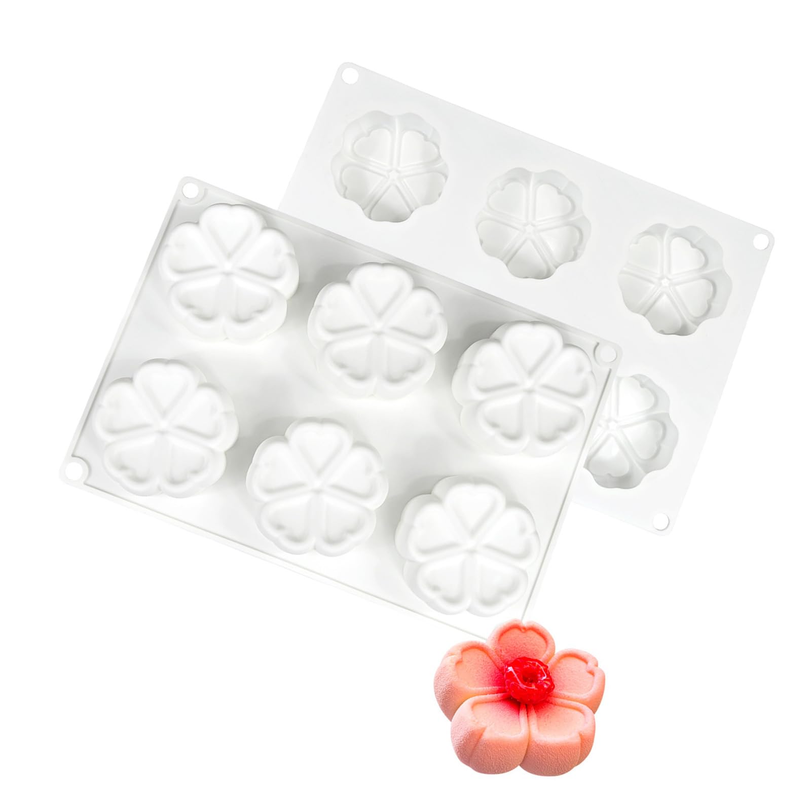Xitea Multicolor Reusable Flower Cake Moulds For Artistic Mousses Festive Treats And Scented Ovenproof Kitchen Accessories Flower Shape Dessert Moulds Set