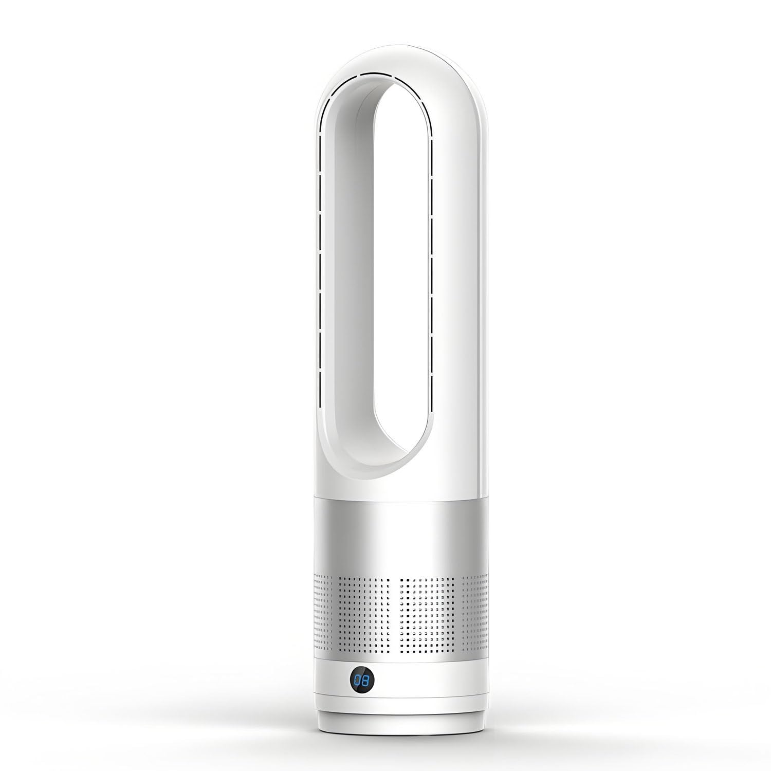 DUMIPME Bladeless Tower Cooling Fan with Remote LED Display Silver