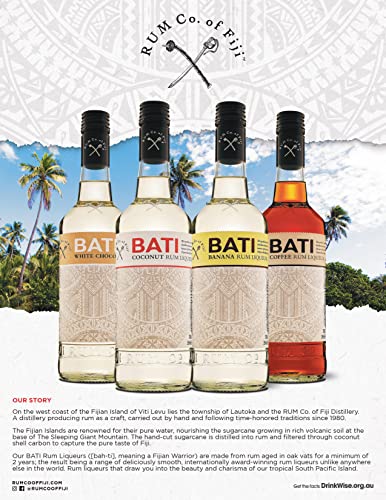 BATI Fiji Rum Liqueur Set 4 Flaschen à 700 ML, 25% (Coffee, Banana, Coconut, White Chocolate) – Bild 7