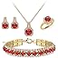 Gold Plated Red Cubic Zirconia