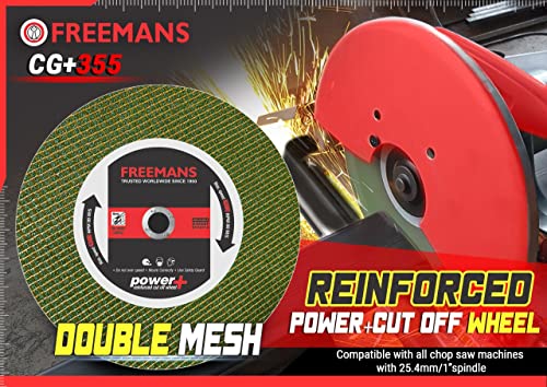 Image of FREEMANS CG+355 Power+ Green Cut Off Wheels, 14-inch -Set of 25 Pieces