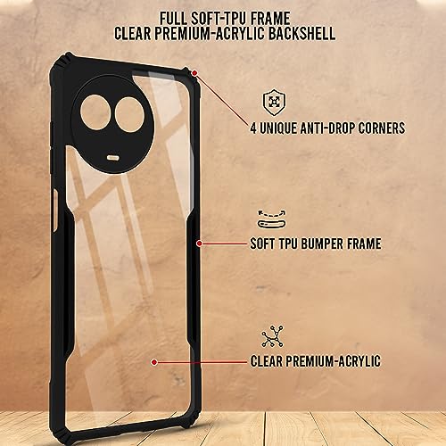 Image of Jkobi Back Cover Case for Realme 11 5G | Realme 11x 5G (Shockproof with Polycarbonate Clear Panel | Professional Black)
