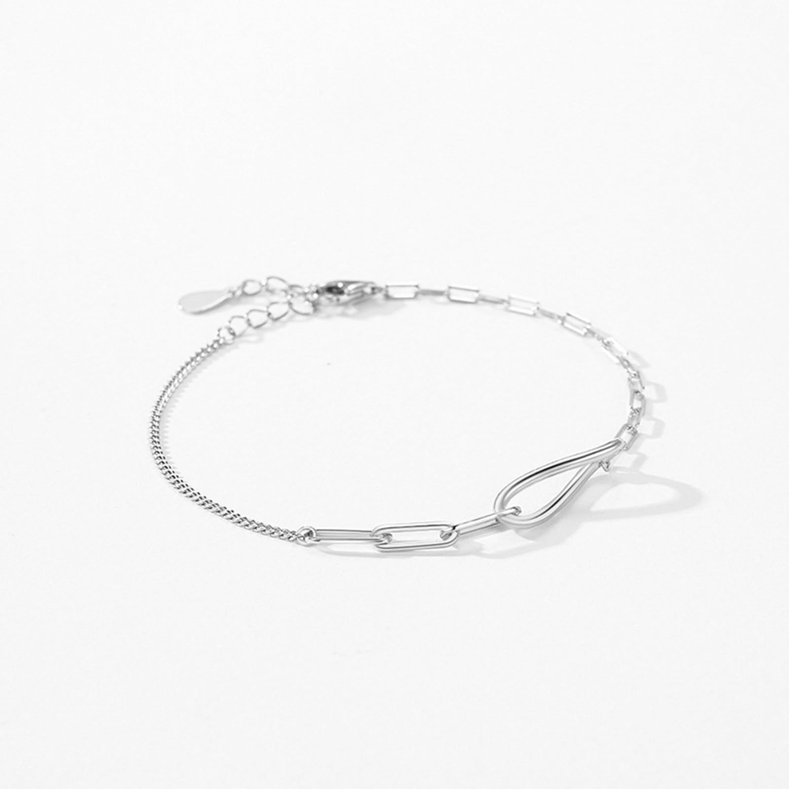 Pulsera ajustable para mujer, plata de ley 925, símbolo infinito, pulsera ajustable para mujer, moderna, adecuada para cumpleaños