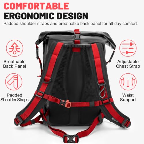 Bolsa seca impermeable mochila 35L, mochila resistente con cierre enrollable miniatura 5