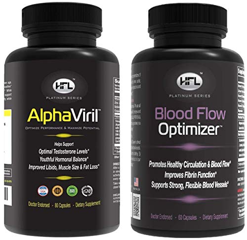 AlphaViril & Blood Flow Optimizer by Dr Sam Robbins - Helps Improve Blood Flow, Circulation, Natural Testosterone Booster, Increases Libido, Sex Drive, Strength, Energy, Memory, Focus, Stamina.