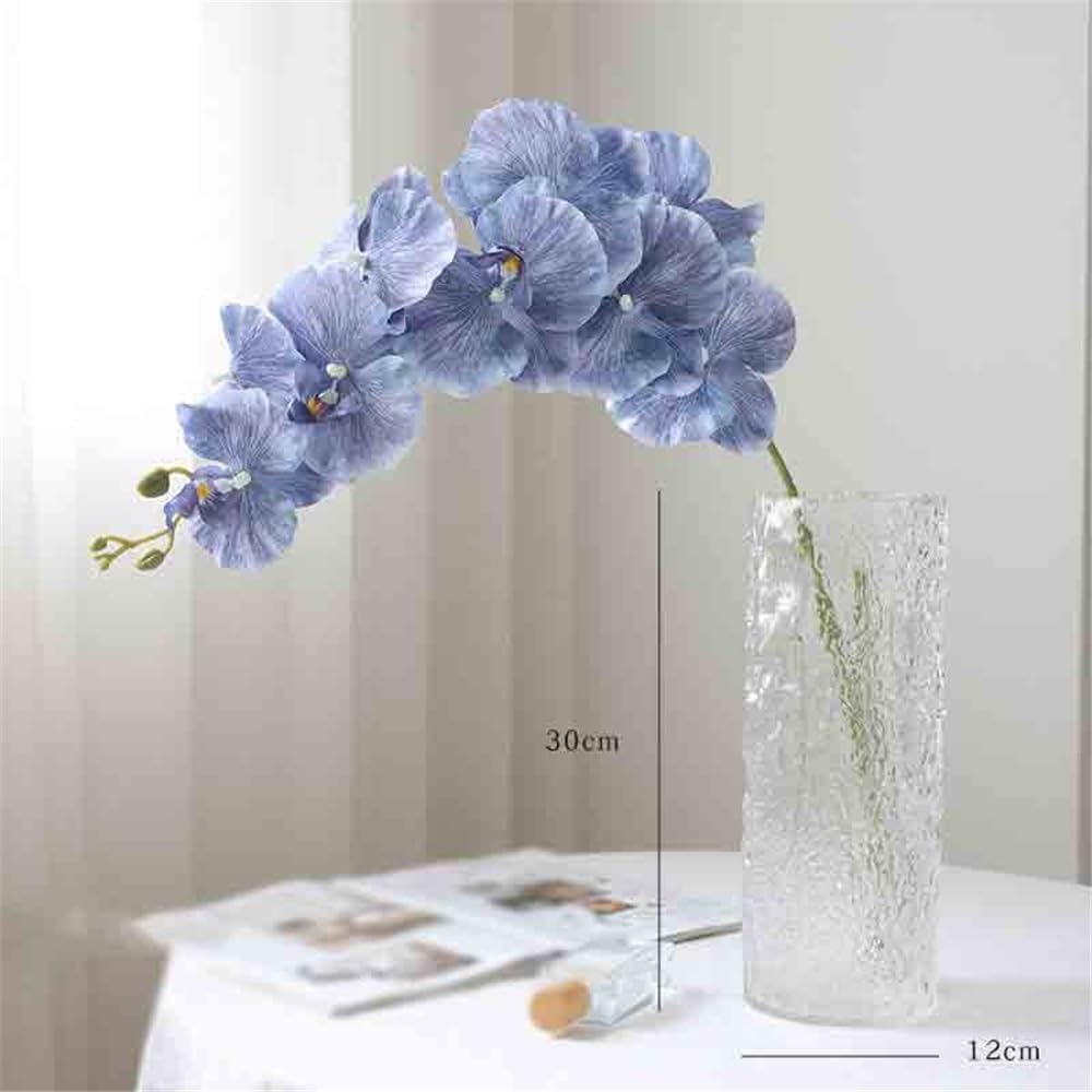 Fiori finti Fiori di simulazione Phalaenopsis singoli blu viola finti Composizione soggiorno decorativi per la decorazione esterna