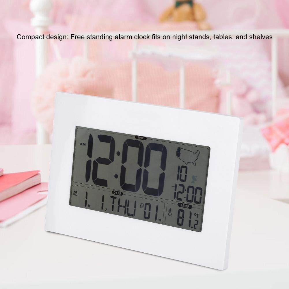 Termómetro Higrómetro, multifuncional Color de interior Digital Temperatura Humedad Medidor Reloj Nivel confort Clima(Blue,White)