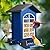 Bird Feeder Squirrel Proof Metal Hanging for Outdoor Wild Bird Seed, 5LBS with Bilateral Weight-Activated Perches, Heavy Duty Bird Feeders for Outside Wild Bird - Blue