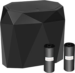 Car Trash Can Bin with Lid, Small Car Garbage Can with 60pcs Trash Bags Leakproof Mini Car Accessories Trash Bin Car Dustbin Organizer Container for Car Office