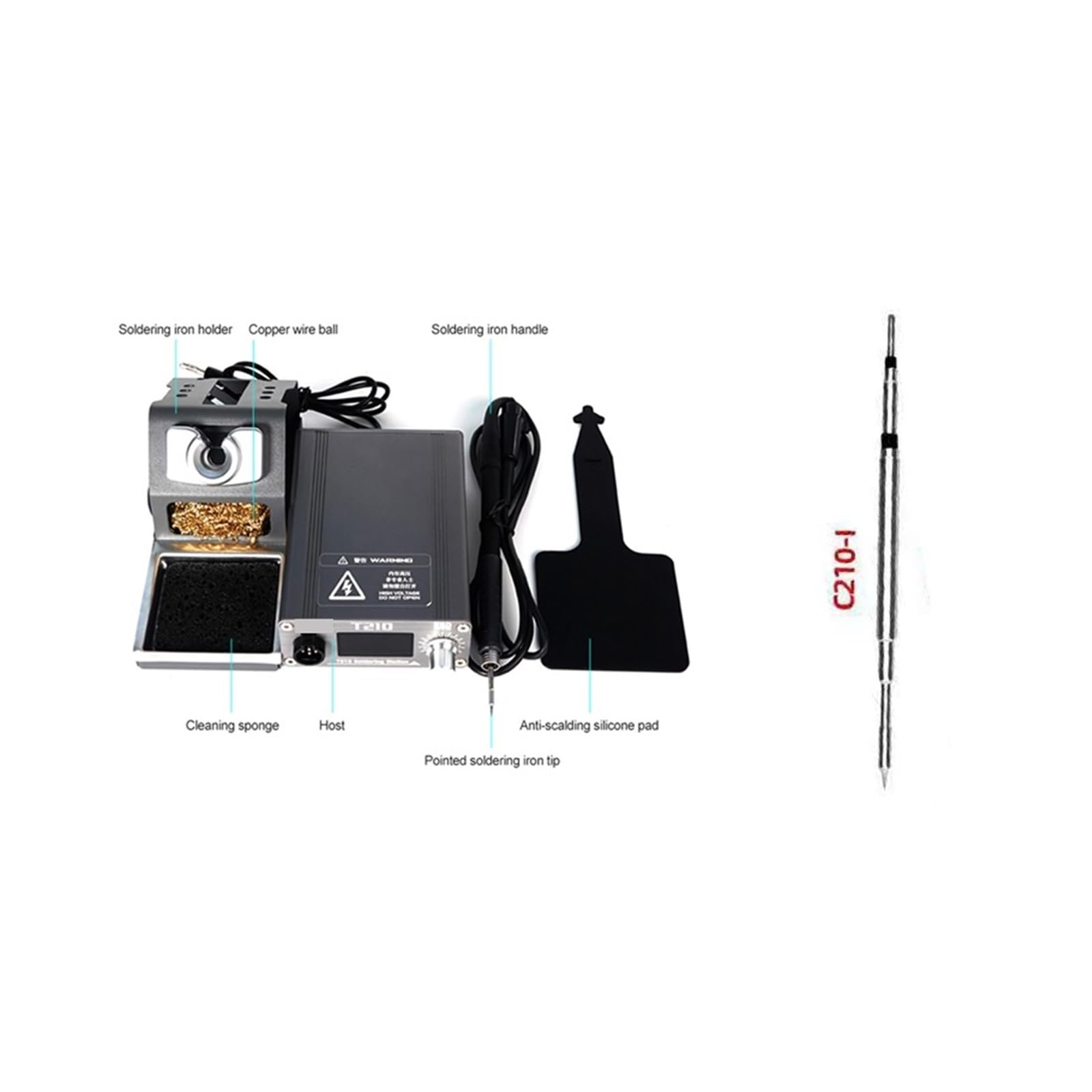 Kit stazione saldante con display digitale T210 Riscaldamento Rapido Sonno Automatico 2S Stagno Di Fusione Riparazione Professionale Di Telefoni Cellulari Stazione Di Saldatura A Temperatura Costante