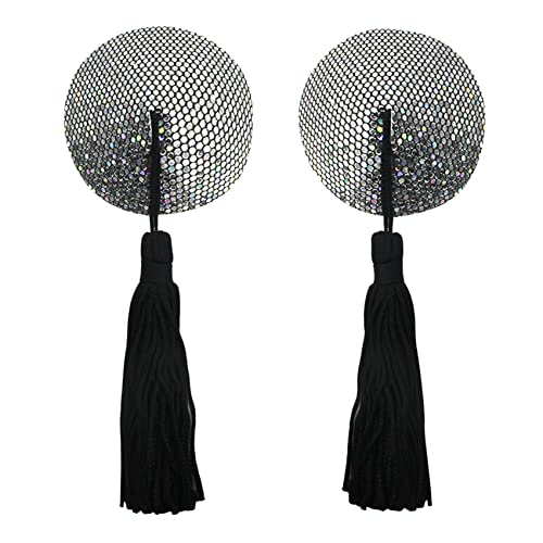 Leomoste LESH-19070410S-01 Reusable Silicone Sequin Adhesive Nipple Cover Pasties Shiny Bra Sticker Covers Pads cover