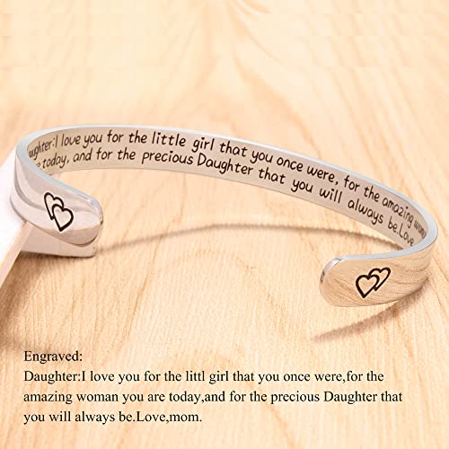 Btysun Bracelets for Women Mothers Day Bracelet Gifts from Daughter Inspirational Gifts for Women Graduation Gifts for Her Motivational Birthday Cuff Bangle Friendship Personalized Mantra Jewelry…