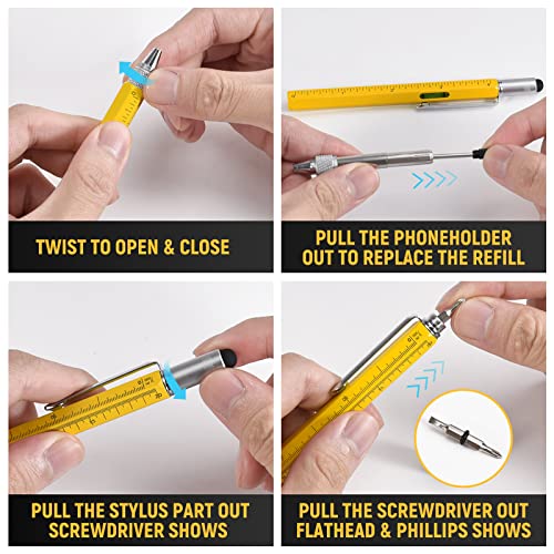 BIIB Gifts for Men 6 in 1 Multitool Pen, Anniversary Birthday Gift for Men - image 4