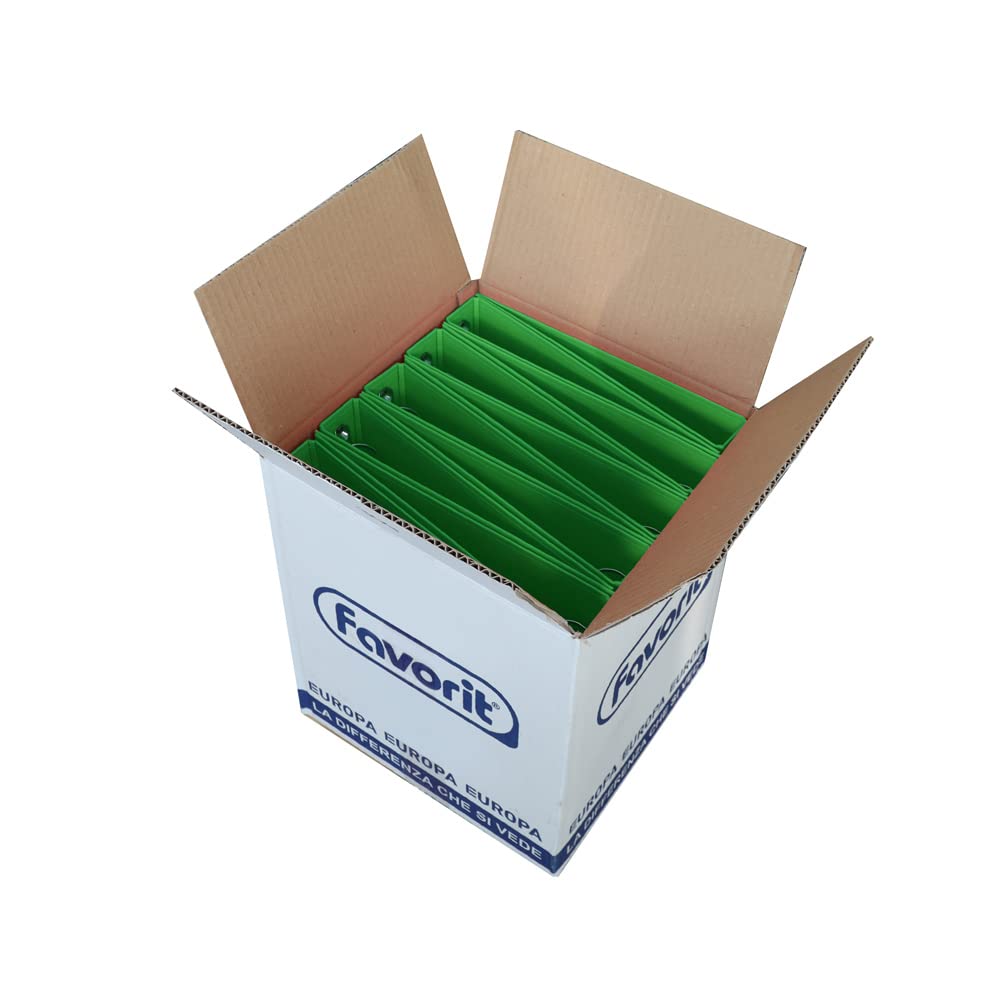 Raccoglitore Favorit Neon Verde - Formato 22x30 Cm, 4 Anelli Da 30 Mm, In Cartone Rivestito, Ideale Per Scuola E Ufficio