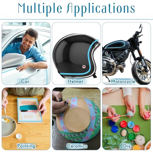 Image of Nezyo 6 Pcs Vinyl Pinstripe Tape Auto,Blue,1 /16, 1 /8,1 /5,1 /4,1 /2, 3 /4 Inch