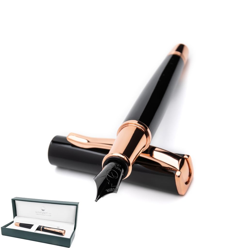 Monteverde Impressa FP Black w/Rose Gold Trim - S