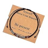 Be Present Morse Code Bracelets for Women Teen Girls Funny Inspirational Jewelry Gifts for Mom...