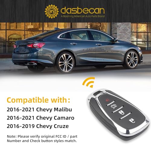image for Dasbecan Key Fob Replacement Compatible with Chevy Malibu Camaro Cruze