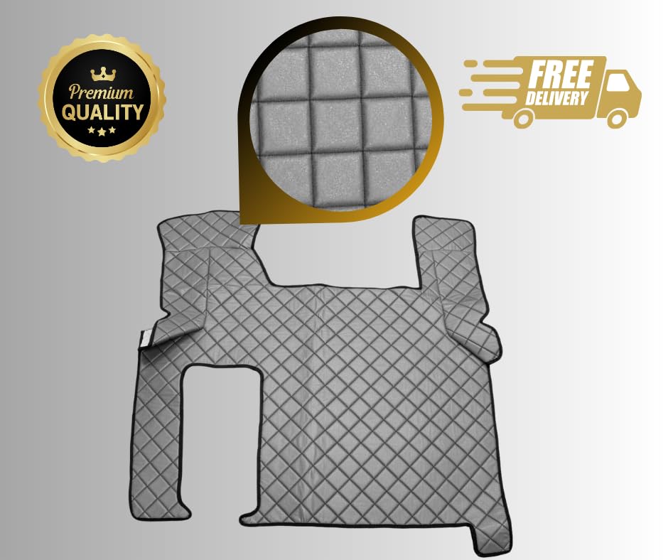 Tappetini Per Camion MAN TGX 2010-2017, Set Completo Con Copertura Tunnel, Pelle Nera, Per Guida A Sinistra (LHD), Interni Auto - 2