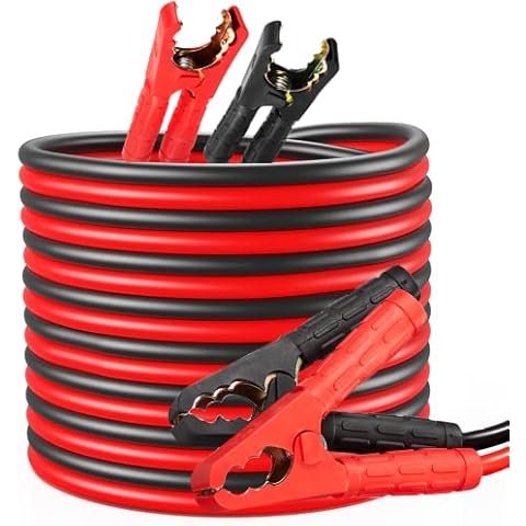 12V/24V Jumper Cable, Jumper Cable Set, 6m 30mm² 1500A, Quick Start, with Protective Gloves, for Cars, Trucks, Copper Jumper Cables Cover