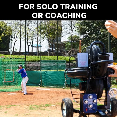 image for Furlihong 747BH 4-Wheel Baseball Pitching Machine, Adjustable Speed an