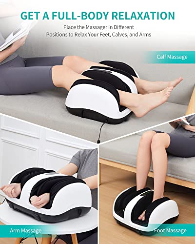 Nekteck Foot Shiatsu Massager, Calf Massage with Heat Therapy, Deep Kneading, Vibration, Compression Leg Massager for Home and Office Use (Remote Control)