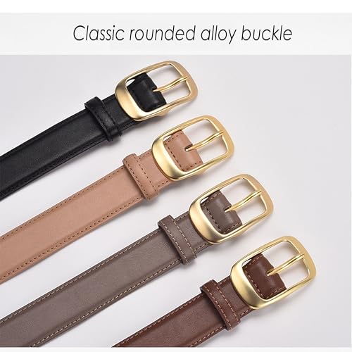 Women Casual Leather Belt for Jeans Pants Dress Black Brown Belts for Ladies Waist Belts with Buckle2