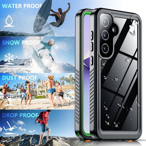 SPIDERCASE for Samsung Galaxy S25 Plus Case Waterproof,Built-in Screen & Camera Lens Protector[IP68 Underwater] [Military Grade Shockproof] Phone Case,Green/Clear - image 7